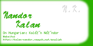 nandor kalan business card